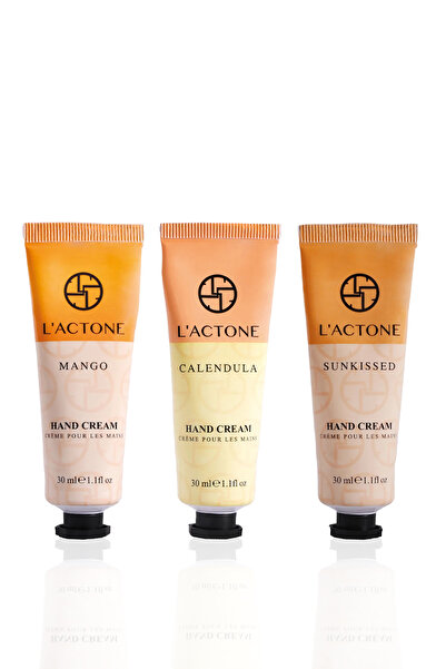 L'ACTONE Mango & Calendula & Sunkissed Hand Cream 3’lü Set 30 ml / El Kremi -...