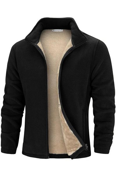 GHASSY CO. Ανδρικό Fleece Jacket - Ultra Heat, βελούδινη επένδυση, τσέπες και πλήρες φερμουάρ