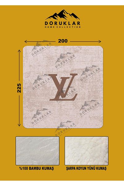 Doruklar Home Collection 100% Bamboo Fabric Decorative Modern Patterned Blanket