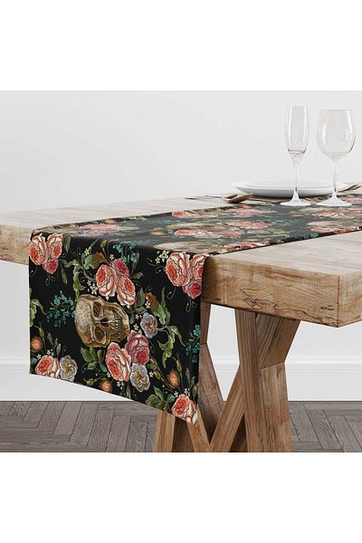 The Lucid Lab Roses & Skulls Runner Cover