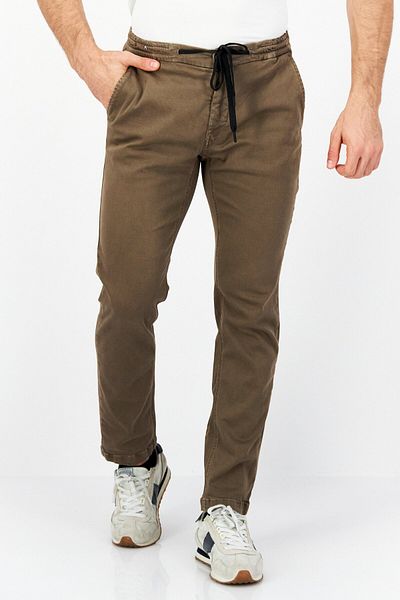 Replay Men Regular Fit Solid Stretchable Jeans, Tan