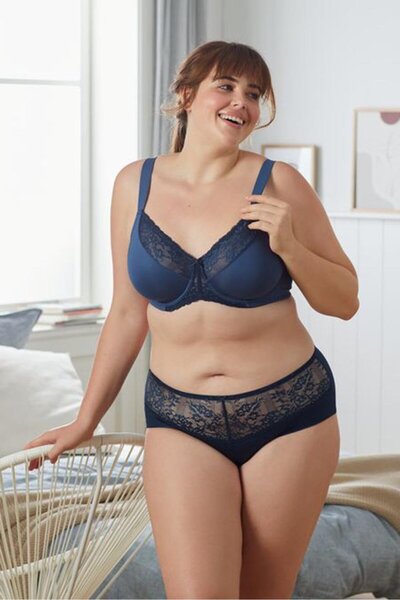 Tchibo حمالة صدر نسائية مبطنة بسلك سفلي، باللون الأزرق الداكن