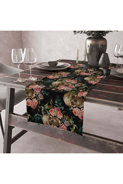 The Lucid Lab Roses & Skulls Runner Cover