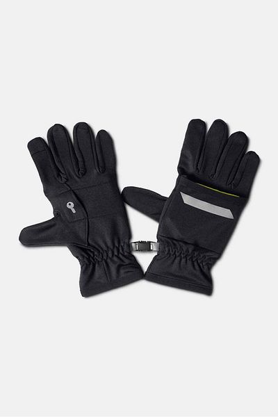 Tchibo Unisex 1,pair Running Gloves, Black And Lime