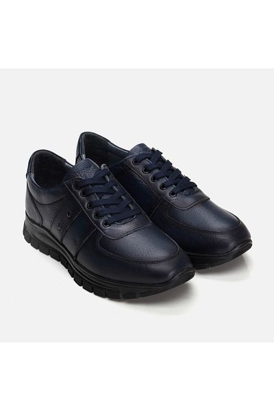 Hotiç Marineblaue Herren-Sportschuhe aus echtem Leder
