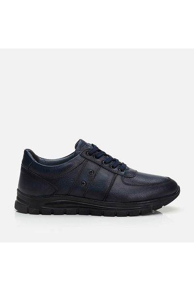 Hotiç Marineblaue Herren-Sportschuhe aus echtem Leder