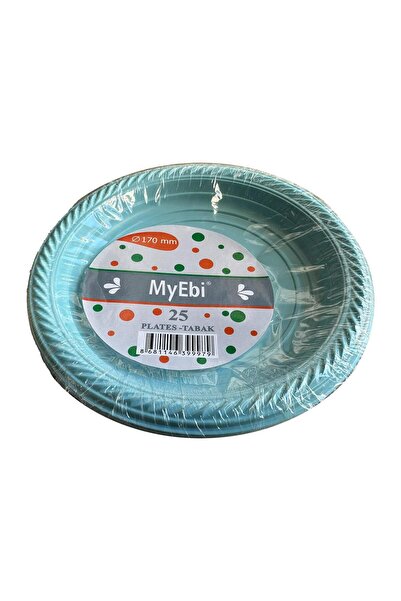 omeyva Kullan At Renkli Pembe Parti Davet Plastik Tabak - 17 Cm. - 25 Adetlik...