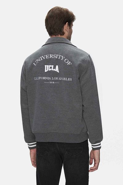 UCLA Keane Dark Gray Stamped College Jacket with Snap Fasteners Standard Fit Men's Jacket
