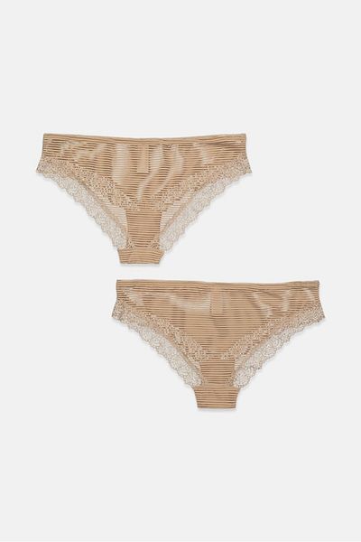 Tchibo Women 2 Pcs Brazilian Panties, Beige
