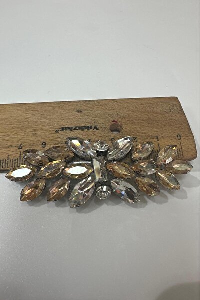 KARAASLAN Kristal Taşlı Gold Beyaz Motif Yapıştırma