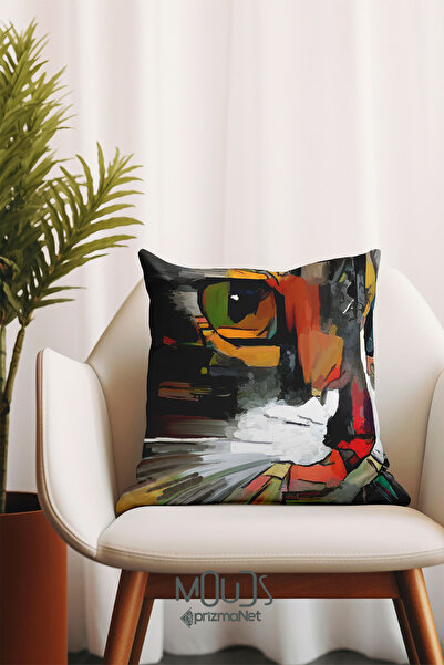 Moud's Двустранно принтирана калъфка за единична възглавница с шарка на котка