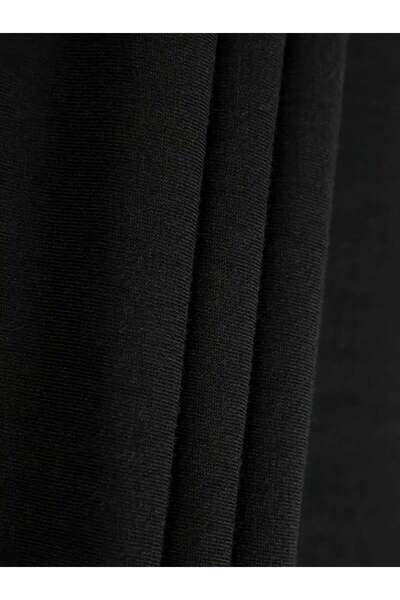 Touz Moda Μαύρο φούτερ με κορδέλα με στάμπα Unisex Oversize Crew Neck