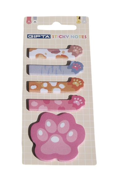 Polin Sticky Notes Paw Patterned Mini Adhesive Note Paper Set