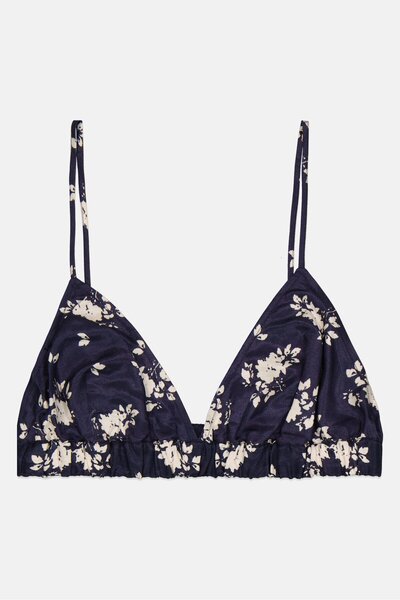 Royalty By Maluma حمالة صدر نسائية غير مبطنة مطبوعة، أزرق داكن