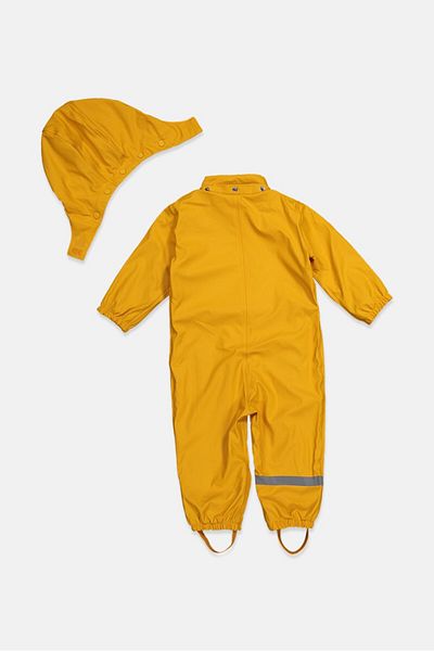 Tchibo Toddlers Boy Full Zip Long Sleeve Plain Romper Suits, Gold