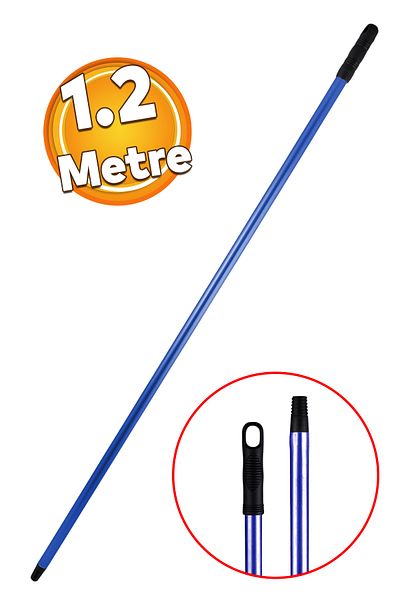 Badem10 Blue Painted Thick Brush Handle Broom Stick Standard Metal Handle 120 cm Fixed Broom Dustpan Handle 1.2 Mt