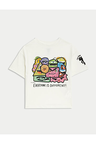 Marks & Spencer Saf Pamuklu The Doodle Boy™ T-shirt (2-8 YAŞ)