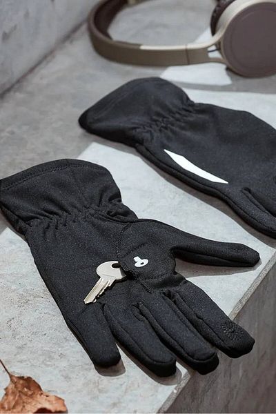 Tchibo Men Running Reflector Print Gloves, Black