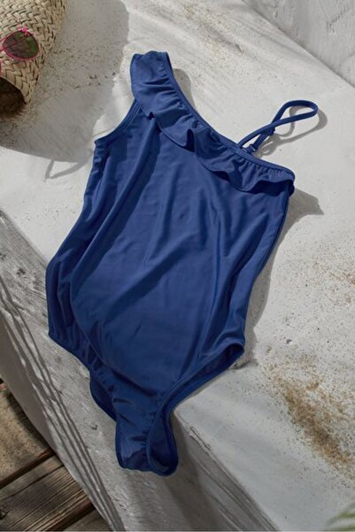 Tchibo ملابس سباحة للبنات من قطعة واحدة، باللون الأزرق