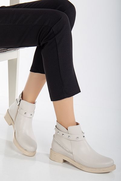 Tonny Black Γυναικείες Skin Skin Thermo Sole Stone Rope Μπότες με φερμουάρ με κοντό τακούνι