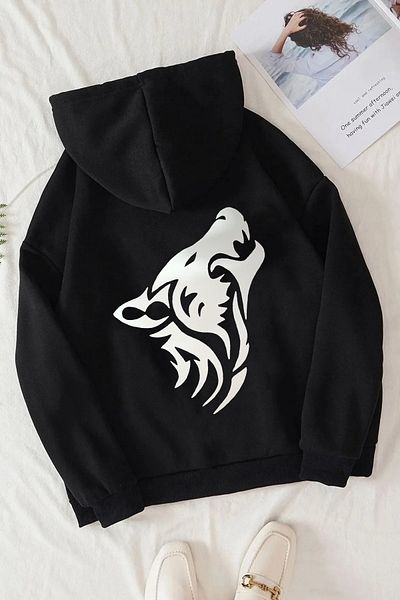 halowear Ζακέτα Unisex 2ip πλεκτό ύφασμα Howling Wolf Printed