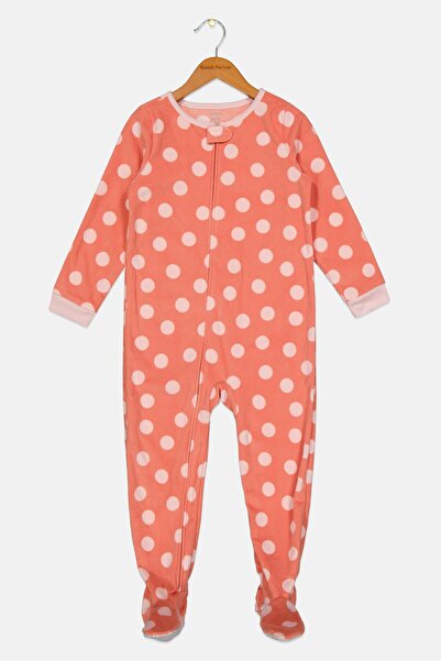 Carter's Kids Girl Long Sleeve Footed Romper, Pink