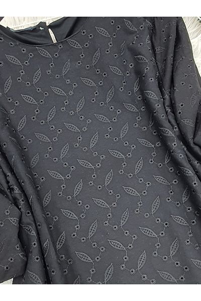 Modamorfo Laced Tunic with Elastic Sleeves and Skirt - Black