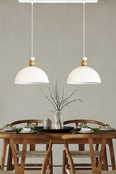 Bamyum İkili Yimpi Beyaz Avize Tekli Sarkıt Salon Kuaför Cafe Dekoratif Aydın...