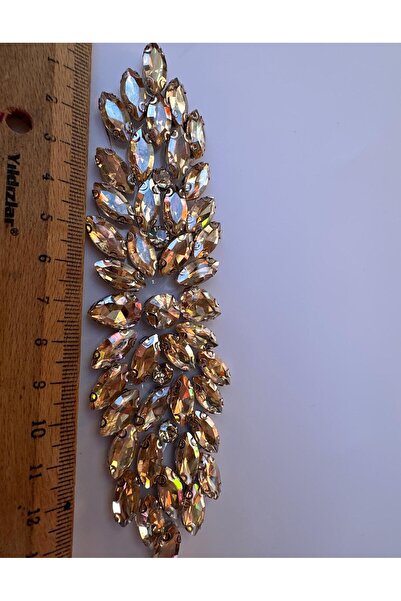 KARAASLAN Kristal Cam Taşlı Bal Renk Motif Yapıştırma