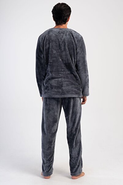VİENETTA Erkek Uzun Kol Welsoft Füme Pijama Takım C7T5N1O304