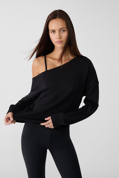 Stradivarius Soft-touch exposed shoulder sweatshirt