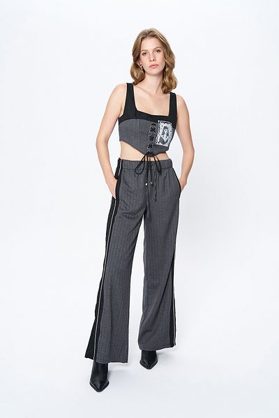 Quzu Gray Technical Fabric Pants