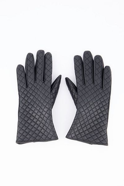 Tchibo Women Leather Gloves, Black