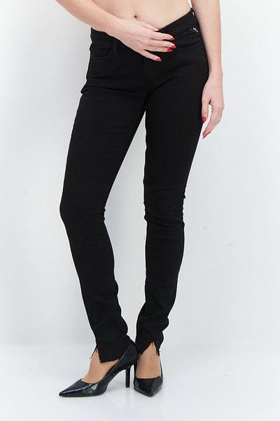 Replay Women Skinny Fit Stretchable Plain Denim Jeans, Black