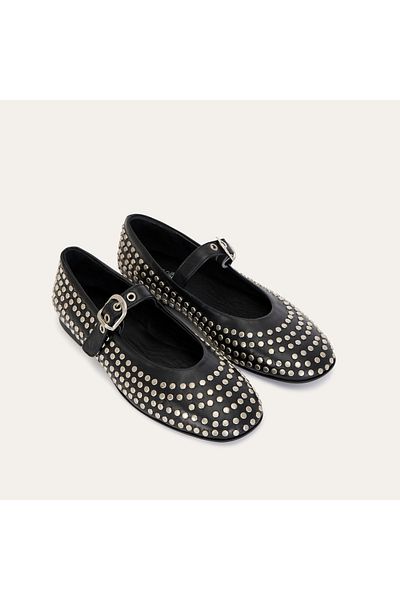 Mudo Stoned and Buckled Leather Shoes