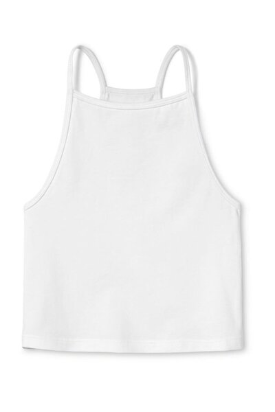 Tchibo Kids Girl 2 Pcs Plain Sleeveless Top, White and Blue