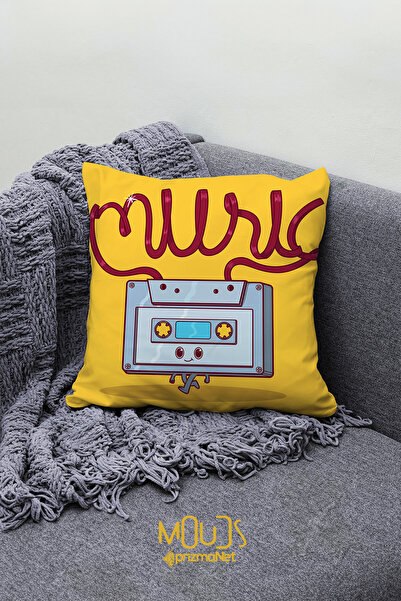 Moud's غطاء وسادة مفرد مطبوع على الوجهين منقوش عليه موسيقى ري