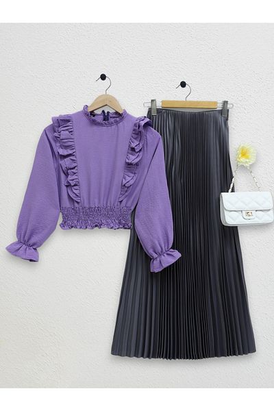 Modamorfo Ayrobin-Bluse – Rüschen und geraffte Taille von Robadan, Lila
