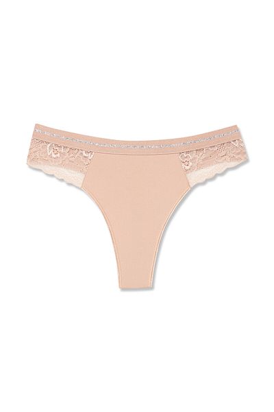 HNX Interlock Basen Lace Λεπτομερές γυναικείο στρινγκ εσώρουχο από καουτσούκ με λάμψη στη μέση