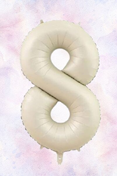 Atölye Mi بالون فويل ريترو بلون كريمي لعمر 8 سنوات - 80 سم