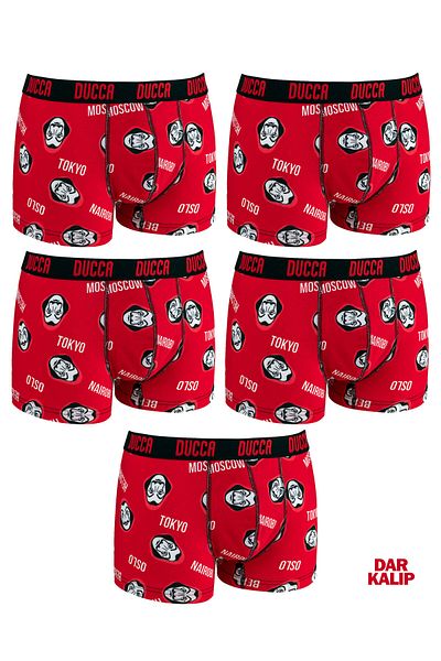 TEET Ανδρικά Boxers - Premium σετ 5 χαρτιού, βαμβάκι και λύκρα
