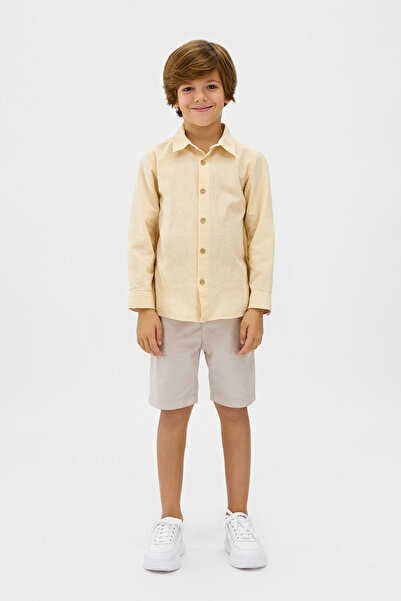 Panço Erkek Çocuk Düğmeli Somon Gömlek