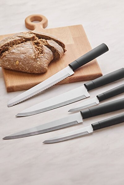 valletta Katanga Black 14 Piece Serving and Knife Set with Stand
