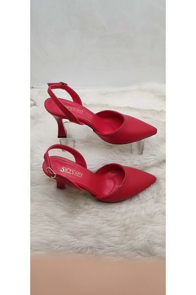 ÇİĞDEM KUNDURA Red Crocus Goblet Heeled Shoes
