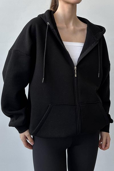 Slim'N Lift Sweatshrit supradimensionat cu glugă cu trei fire ridicate