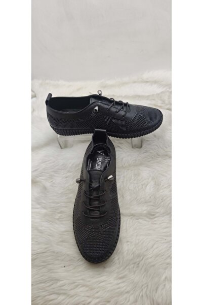 Voyager SİYAH GERÇEK DERİ LASTİK BAĞLI AYAKKABI (A1)