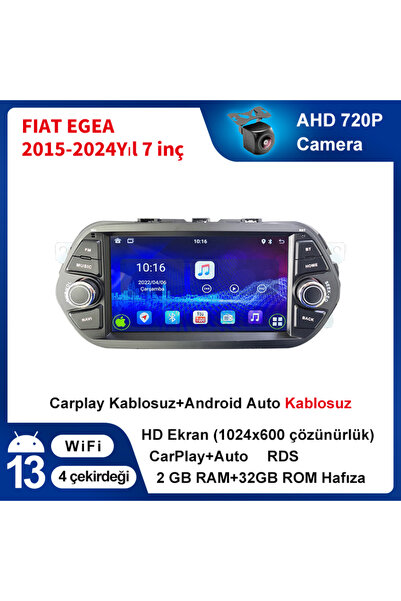 Conico Fıat Egea 2015-2024 7inç Kablosuz Carplay Android Multimedia Navigasyo...