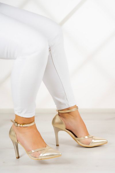 Erkan Saçmacı Liana Gold Mesh Stiletto 9 Cm.