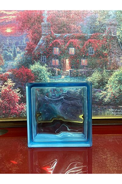 Şişecam Cam Tuğla Dalga Model Mavi 5 Adet