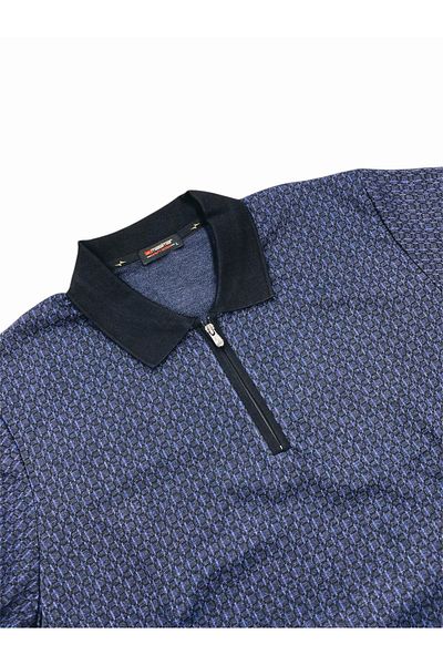 Masimar Men's Half Zipper Jacquard Long Sleeve Polo Collar Sweatshirt